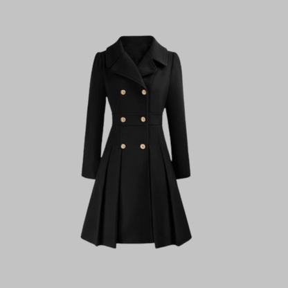 Dami - Classy Double Button Long Sleeve Coat