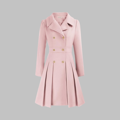 Dami - Classy Double Button Long Sleeve Coat