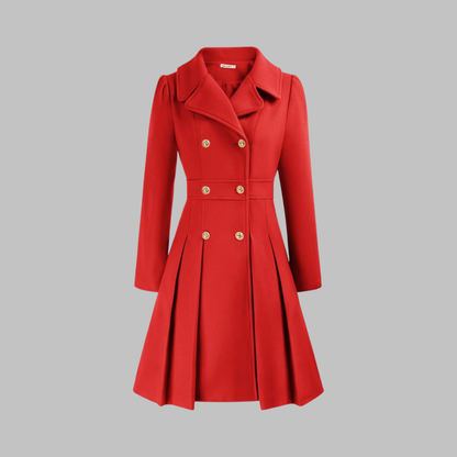 Dami - Classy Double Button Long Sleeve Coat
