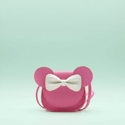 Girls Purse Cute Mouse Crossbody Bag Bow PU Mini Handbag
