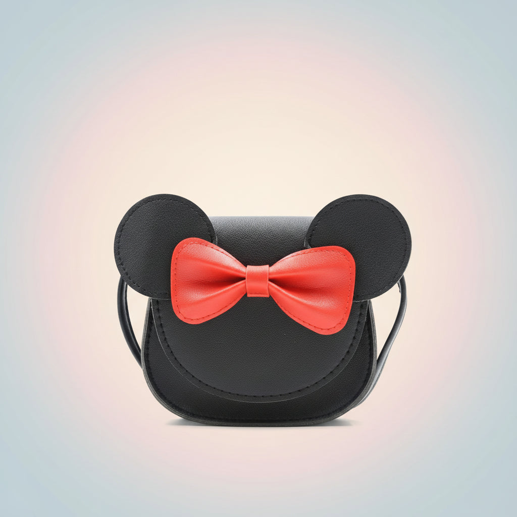 Girls Purse Cute Mouse Crossbody Bag Bow PU Mini Handbag