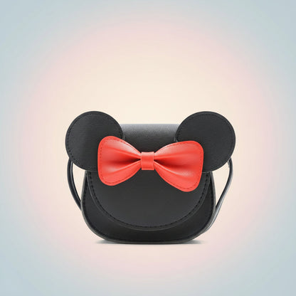 Girls Purse Cute Mouse Crossbody Bag Bow PU Mini Handbag