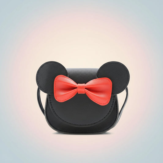 Girls Purse Cute Mouse Crossbody Bag Bow PU Mini Handbag
