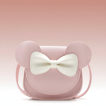 Girls Purse Cute Mouse Crossbody Bag Bow PU Mini Handbag
