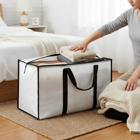 Storage Bags Heavy Duty Moving Tote Waterproof Zipper Organizer