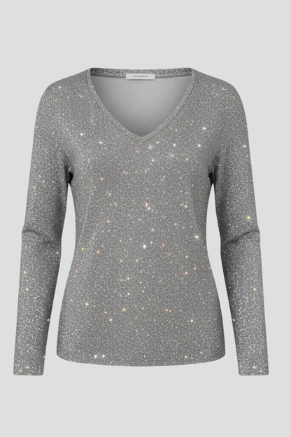 Samantha | Women’s Sequin V-Neck Long Sleeve Sweater