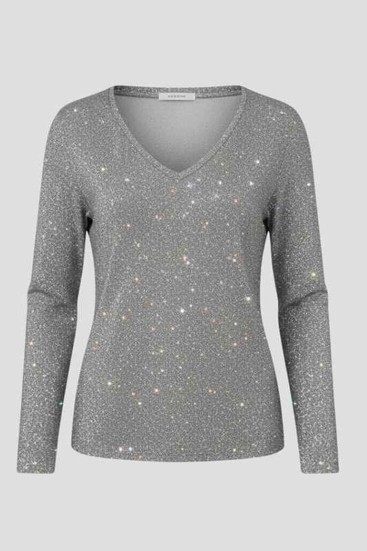 Samantha | Women’s Sequin V-Neck Long Sleeve Sweater