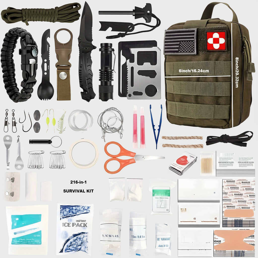 Compact Survival Backpack Outdoor First Aid Gear Tools