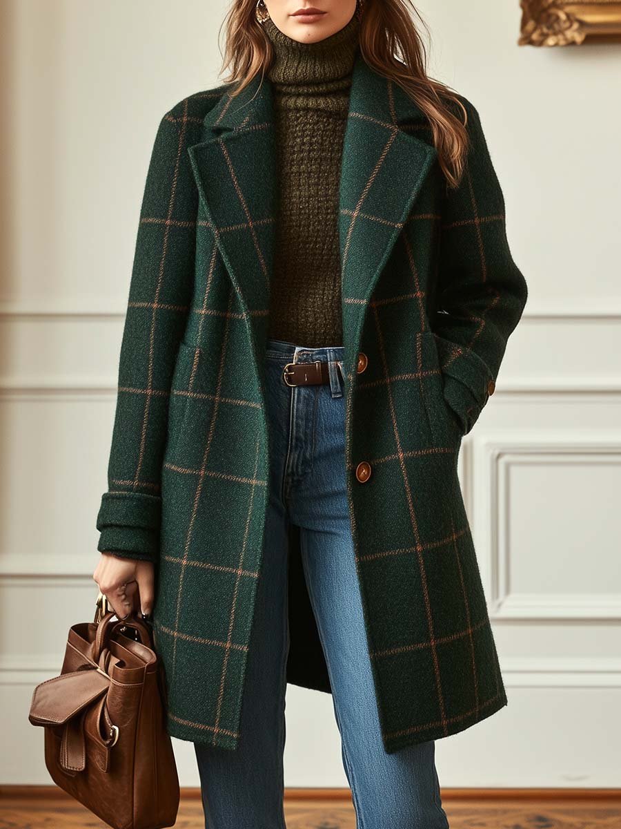 Jennifer Wool Check Coat